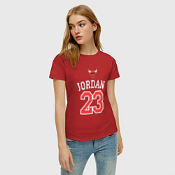 Футболка хлопковая женская Jordan 23, цвет: красный — фото 2