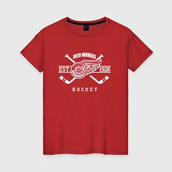 Футболка хлопковая женская Detroit Red Wings: Est.1926, цвет: красный