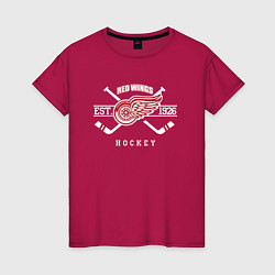 Футболка хлопковая женская Detroit Red Wings: Est.1926, цвет: маджента