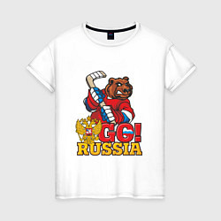 Женская футболка Hockey: Go Russia