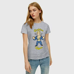 Футболка хлопковая женская Fallout: Golden gym, цвет: меланж — фото 2