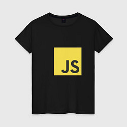 Футболка хлопковая женская JS return true; (black), цвет: черный