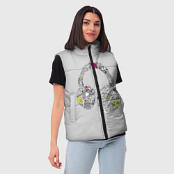 Женский жилет Музыка улиц, цвет: 3D-черный — фото 2