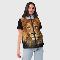 Женский жилет Красавец лев, цвет: 3D-черный — фото 2