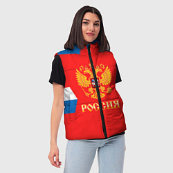 Женский жилет Сборная РФ: домашняя форма, цвет: 3D-красный — фото 2