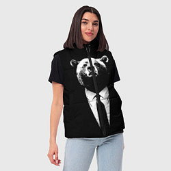 Женский жилет Медведь бизнесмен, цвет: 3D-красный — фото 2