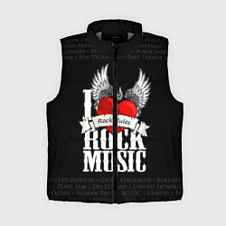 Женский жилет I Love Rock Music, цвет: 3D-светло-серый