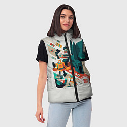 Женский жилет Transformers City, цвет: 3D-светло-серый — фото 2