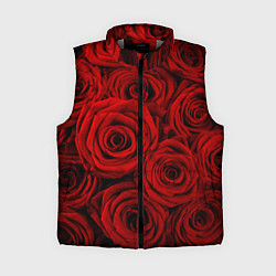Женский жилет Красные розы, цвет: 3D-светло-серый