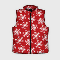 Женский жилет Новогодние Снежинки, цвет: 3D-черный