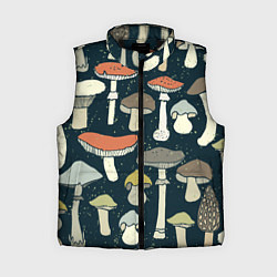 Женский жилет Грибной лес, цвет: 3D-черный