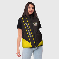 Женский жилет Swimmer: Russia, цвет: 3D-красный — фото 2