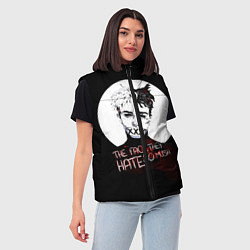 Женский жилет Face they hate so mush, цвет: 3D-светло-серый — фото 2