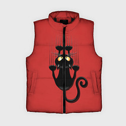Женский жилет Черный кот, цвет: 3D-черный