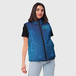 Женский жилет PUBG: Blue Hexagons, цвет: 3D-красный — фото 2
