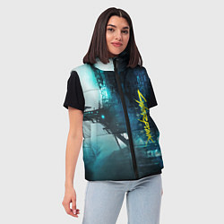 Женский жилет Cyberpunk 2077: Techno, цвет: 3D-черный — фото 2