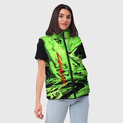 Женский жилет Cyberpunk 2077: Green Breaks, цвет: 3D-черный — фото 2