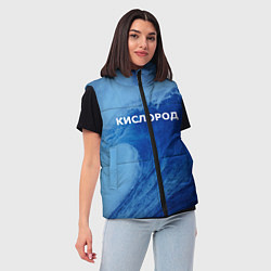 Женский жилет Парная - вода: кислород с волнами, цвет: 3D-светло-серый — фото 2