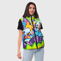 Женский жилет Неоновая кислота, цвет: 3D-черный — фото 2