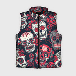 Женский жилет Мексиканские черепа, цвет: 3D-красный