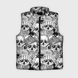Женский жилет Hipster skulls, цвет: 3D-черный