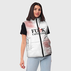 Женский жилет Не люблю капитализм!, цвет: 3D-черный — фото 2