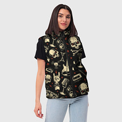 Женский жилет Гранж с черепами, цвет: 3D-черный — фото 2