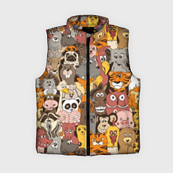 Женский жилет Прикольные зверушки, цвет: 3D-светло-серый