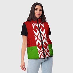 Женский жилет Беларусь флаг, цвет: 3D-черный — фото 2