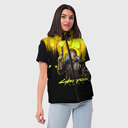 Женский жилет Cyberpunk 2077, цвет: 3D-светло-серый — фото 2