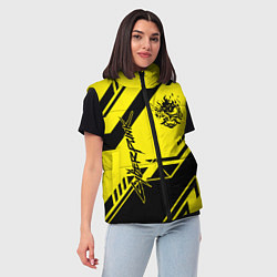 Женский жилет Cyberpunk 2077: Yellow Samurai, цвет: 3D-светло-серый — фото 2