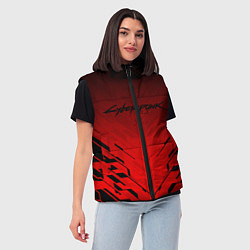 Женский жилет Cyberpunk 2077: Red Techno, цвет: 3D-светло-серый — фото 2