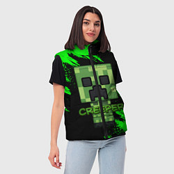 Женский жилет MINECRAFT CREEPER, цвет: 3D-черный — фото 2