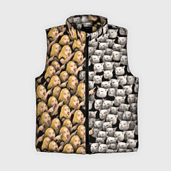 Женский жилет Девушки орут на котиков, цвет: 3D-черный