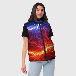 Женский жилет Лёд и огонь, цвет: 3D-черный — фото 2