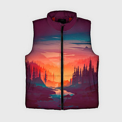 Женский жилет Minimal forest sunset, цвет: 3D-красный