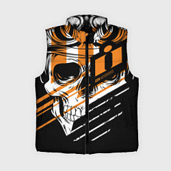 Женский жилет Череп Icon оранжевый, цвет: 3D-черный