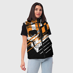 Женский жилет Череп Icon оранжевый, цвет: 3D-черный — фото 2