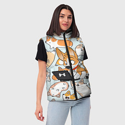 Женский жилет Корги, цвет: 3D-черный — фото 2