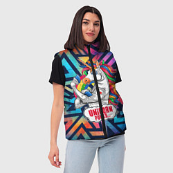 Женский жилет Unicorn Power Единорог, цвет: 3D-черный — фото 2