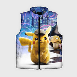 Женский жилет Детектив Пикачу, цвет: 3D-светло-серый