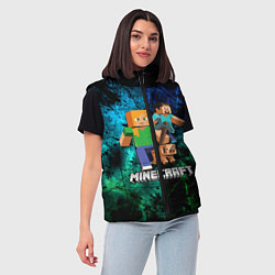 Женский жилет Minecraft Майнкрафт, цвет: 3D-светло-серый — фото 2