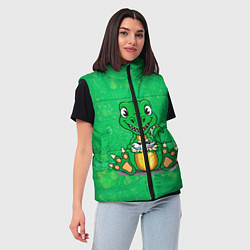 Женский жилет Дракоша-геймер, цвет: 3D-красный — фото 2