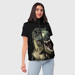 Женский жилет Динозавр T-Rex, цвет: 3D-черный — фото 2