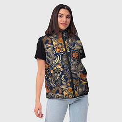 Женский жилет Узор орнамент цветы этно, цвет: 3D-красный — фото 2