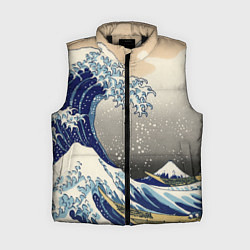 Женский жилет ЯПОНСКАЯ КАРТИНА, цвет: 3D-черный