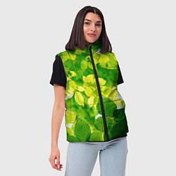 Женский жилет Листья, цвет: 3D-черный — фото 2