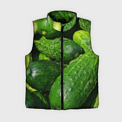 Женский жилет Огурцы, цвет: 3D-черный