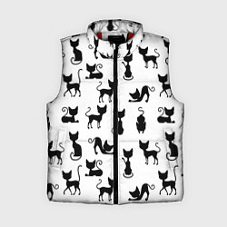 Женский жилет КОШКИ ЧЕРНОЕ НА БЕЛОМ, цвет: 3D-красный