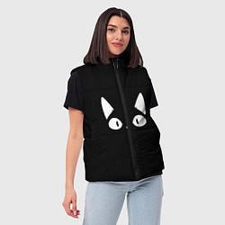 Женский жилет Кошачья мордочка, цвет: 3D-черный — фото 2